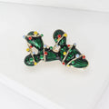 Green Cactus Enamel Brooch Wrapped in Multicolor Lights view 3