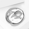 Organic Open Circle Brooch with Rippling Polished Surface view 4