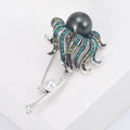 Jellyfish Brooch with Faux Pearl Head for Jackets, Coats, and Scarves view 3