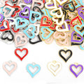 Open Enamel Heart Charms in Gold and Silver Tones, Six Colors view 4