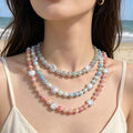Five Color Shell Spacer Bead Necklaces With Extension Chains view 1