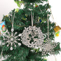Silver Rhinestone Snowflake Flower Deer Hanging Ornaments view 1