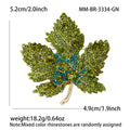 Crystal Maple Leaf Brooch in Seven Gradient Color Variations view 7