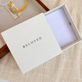 Square Woven Texture Jewelry Presentation Box in Purple and White view 7