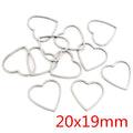 Open Heart Stainless Steel Charms in Gold and Silver Tones view 12