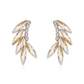 Gold Tone Silver Tone Champagne Marquise Wing Crystal Four Designs Metal Dangle Earrings view 1