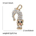 Crystal Cat Brooch With Red Eyes In Four Metal Finishes view 9