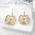 Gold Frame Resin Dried Flower Halloween Earrings 6 Styles view 5