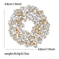 Crystal Wreath Brooch in Detailed Metal and Crystal Design view 7