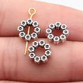 10x10x3.5mm/12x12x3.5mm Antique Silver Zinc Alloy Flower Ring Loose Metal Beads for Bracelet Necklace Jewelry Making