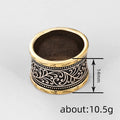 Two-Tone Gold Silver Floral Scroll Wide Finger Ring view 4
