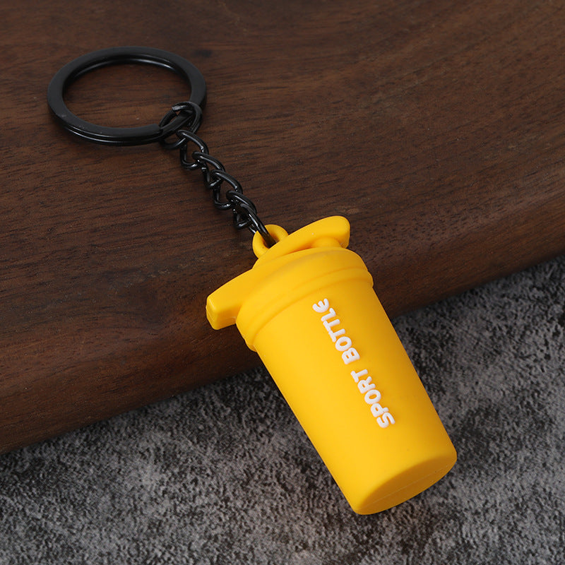 Fitness Barbell and Weight Plate Metal Keychain Gym Bag Charm