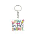 Happy First Day of School Wooden Keychain With White Bag And Tag Option view 5