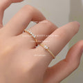 Gold Tone Clear Stone Heart And Single Row Open Adjustable Rings view 4