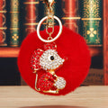 Jeweled Mouse Pom Pom Keychains in Six Fur and Ornament Color Combinations view 4