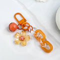 Flower Keychain With Acrylic Chain Bell And Translucent Resin Blossom Charm view 11