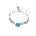 Silver Adjustable Clover Cat Eye Flower Bracelets Six Colors view 5