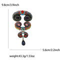Multicolor Rhinestone Bull Horn Brooch Enamel Drop Pin view 6