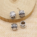 Scroll Pattern Barrel Beads in 3 Metal Finishes for Jewelry Making view 2