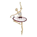 Ballet Dancer Brooch in Red or Purple Enamel Tutu Colors view 1