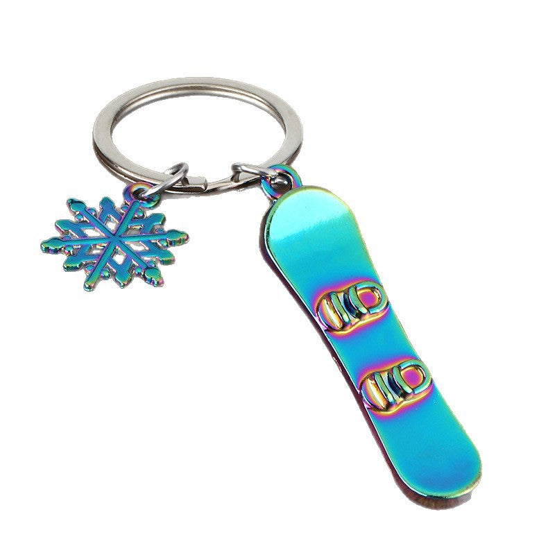 Mini Ski Keychain Zinc Alloy Bag Charm Sports Accessory