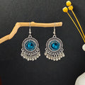 Silver Filigree Crystal Tassel Drop Earrings Boho Nine Styles view 8
