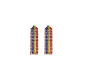 Rainbow Crystal Look Fringe Earrings in Ten Row Length Options view 11