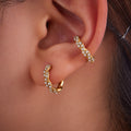 Stainless Steel Zircon Ear Cuffs Twist Triple Double Gold Steel view 4