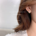 Gold-Tone Pink Enamel Heart Frame Stud Earrings Pair view 2