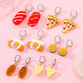 Silver Tone Miniature Food Huggie Drop Earrings in Six Designs view 1