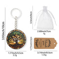 Green Tree of Life Round Disc Metal Split Ring Keychain view 2