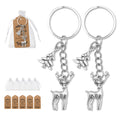 Silver Reindeer Christmas Tree Keychain Dual Charm Ring view 1