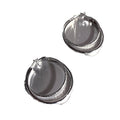 Layered Round Metal Hoop Earrings in Gold and Silver Tones view 5