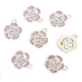 Crystal Camellia Flower Charms in Four Colors and Two Metal Tones view 9