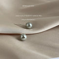 Grey Glass Pearl Round Stud Earrings Multiple Size Options view 6