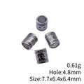Textured Large Hole Tube Spacer Beads in Two Antique Finishes view 3
