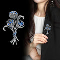 Rose Crystal Two Designs Metal Brooch Pin 4.4 x 6.4 cm view 5