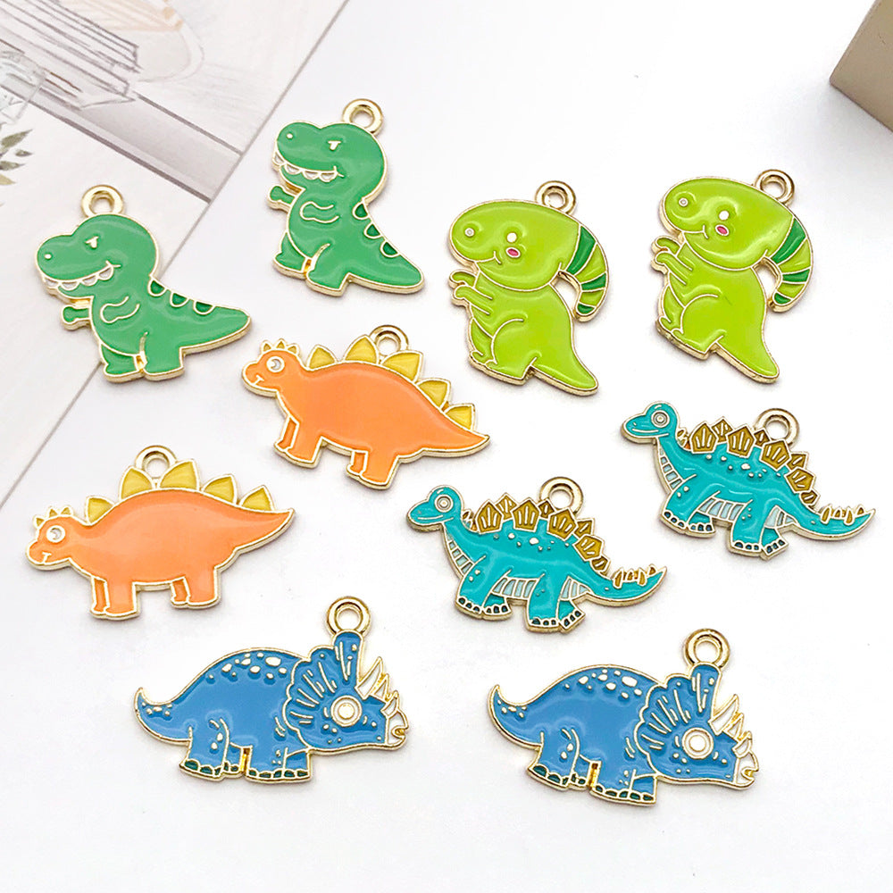 Enamel Zinc Alloy Dinosaur Tyrannosaurus Charm Pendant for DIY Bracelet Necklace Earrings