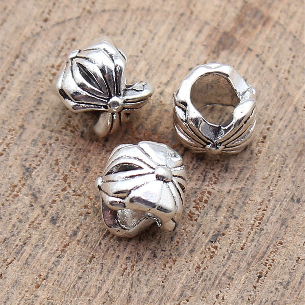 8.1x8.1x7.1mm 1g Antique Silver Zinc Alloy Large Hole Spacer Beads for DIY Bracelet Jewelry Making