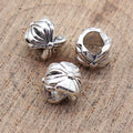 Folded Texture Round Large Hole Spacer Bead Metal Jewelry Making Component view 2