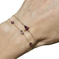 Gold Purple Stone Bracelets Cross Or Oval Station Styles view 5