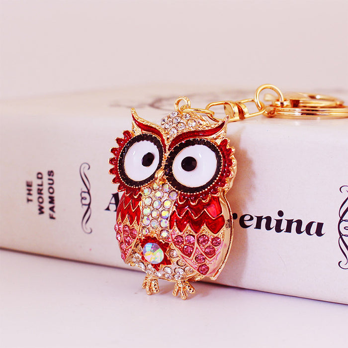Cute Big Belly Owl Keychain Animal Bag Charm Car Key Ring Accessory