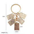 Gold Tone Mini Tarot Card Cluster Split Ring Keychain view 4