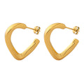 Irregular Geometric Twisted C-Hoop Stud Earrings Gold Steel view 5