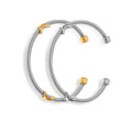 Twisted Cable Open Cuff Bangles Gold Accent Or Steel view 5