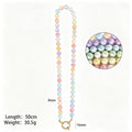 Faceted 8mm Round Bead Necklace With Gold Tone Ring Clasp view 8
