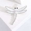 Shell Wing Dragonfly Brooch Pearl Body Gold Silver Tone view 3