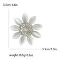Cream Marquise Petal Flower Brooch in Gold or Silver Tone view 7