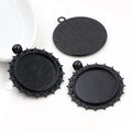 Floral Edge Round Cabochon Pendant Bases in Two Finishes view 4