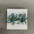 Sculptural Iris Flower Stud Earrings in Three Colors view 8